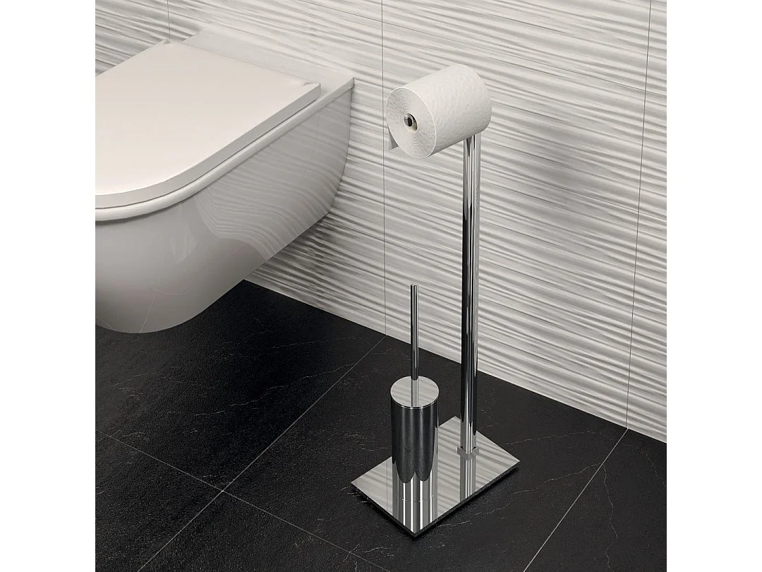 Support De Salle De Bain En Acier Inoxydable Avec Porte-Rouleau De Papier Toilette Et Brosse De Toilette | Maine