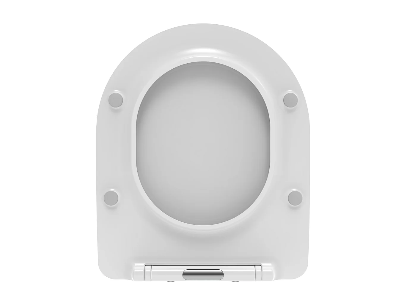 Couvercle De Toilette Ralenti En Forme De D En Thermoplastique Blanc.