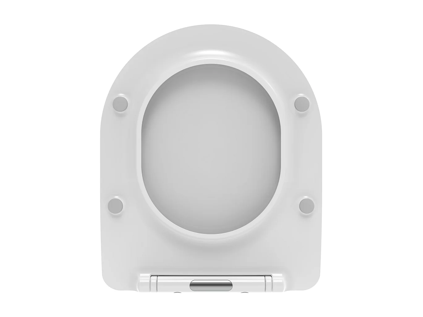 Couvercle De Toilette Ralenti En Forme De D En Thermoplastique Blanc.