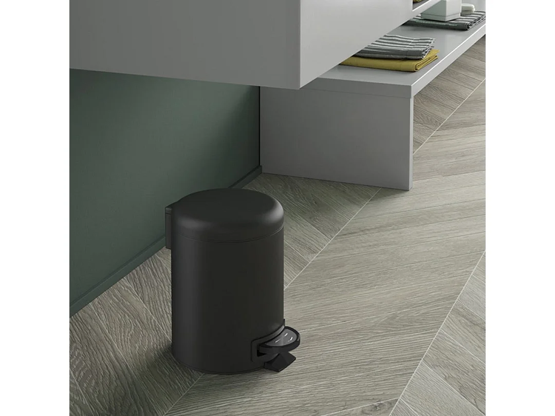 Poubelle Ronde De 5 Litres En Acier Inoxydable À Fermeture Douce Et À Pédale | Papaya