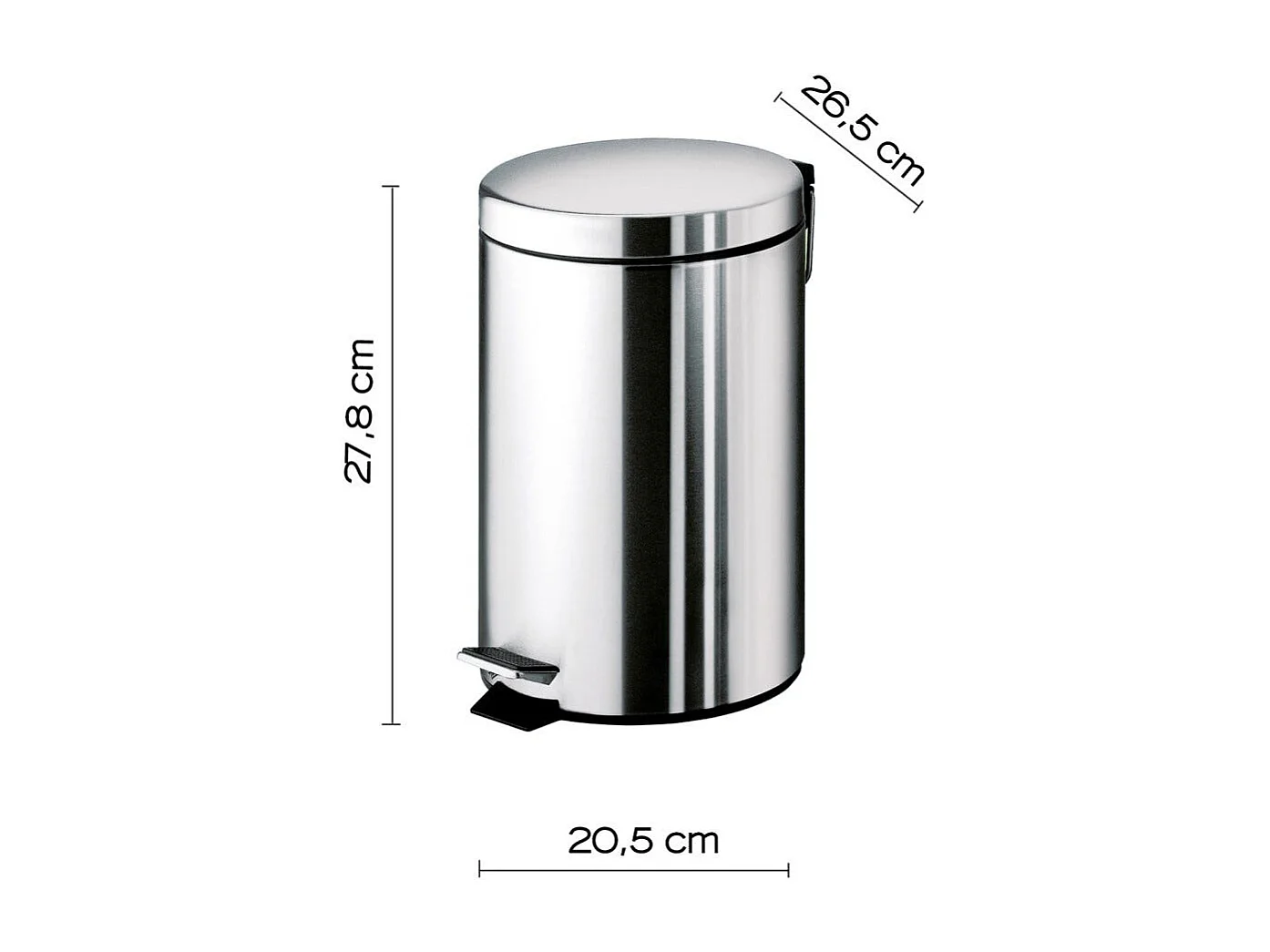 Corbeille À Papier 5L En Acier Chromé | Artemisia