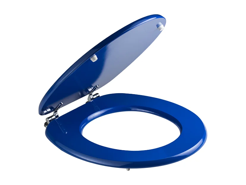 Abattant De Toilettes Universel Bleu Électrique En Mdf Fsc