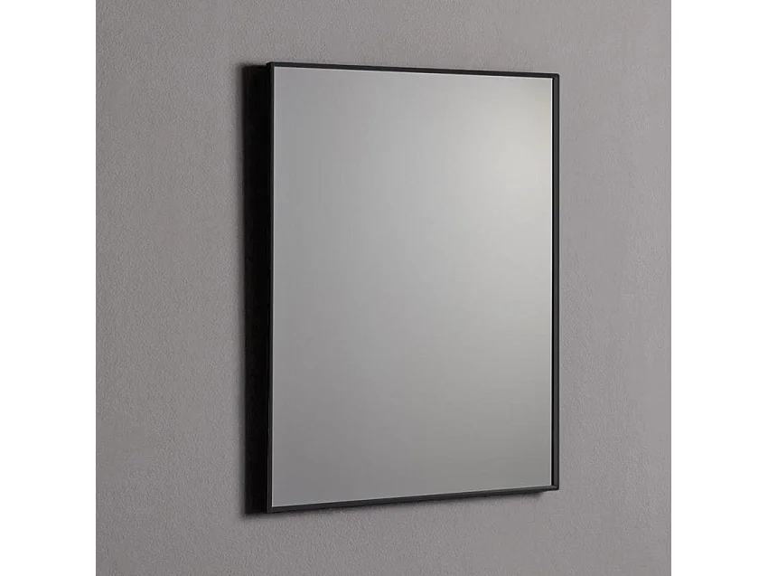 Miroir 60X80 Avec Cadre En Pvc Et Bord Noir Mat