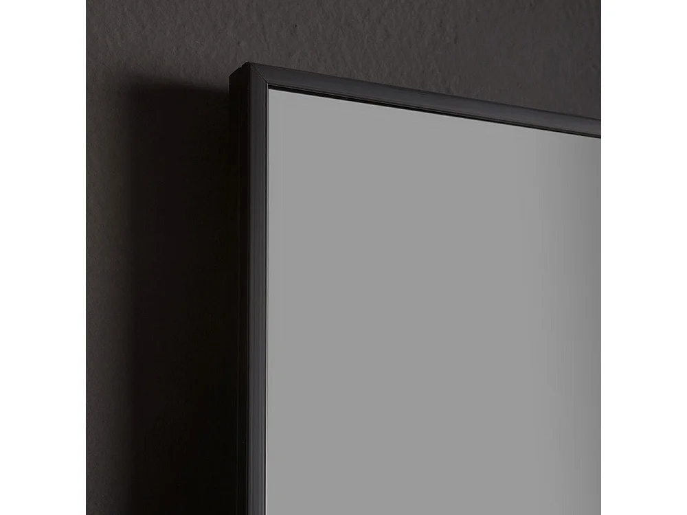 Miroir 60X80 Avec Cadre En Pvc Et Bord Noir Mat