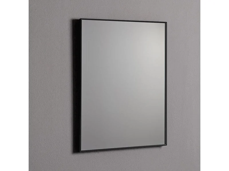 Miroir 60X80 Avec Cadre En Pvc Et Bord Noir Mat