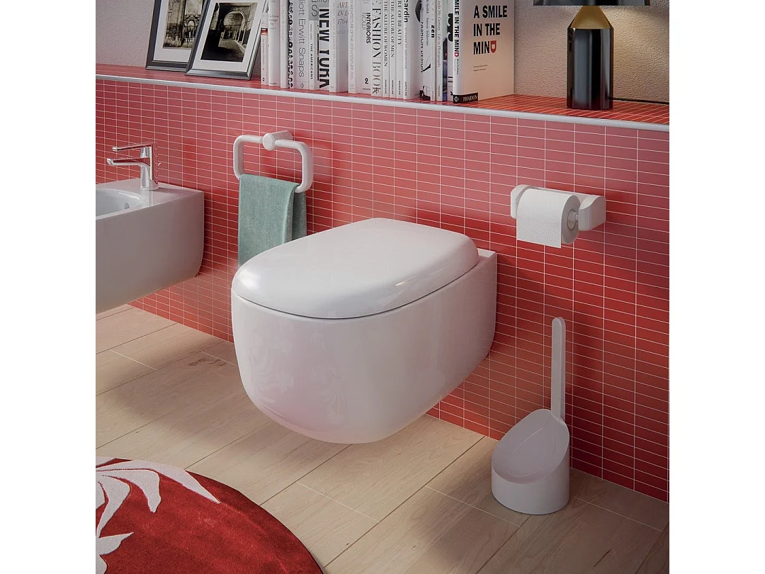 Porte-Balai Blanc En Résine Thermoplastique Avec Touffe En Pvc