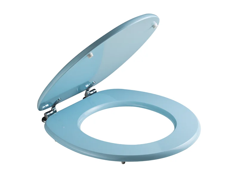 Couvre-Siège De Toilettes À Compatibilité Universelle Bleu Clair Certifié Fsc Mdf