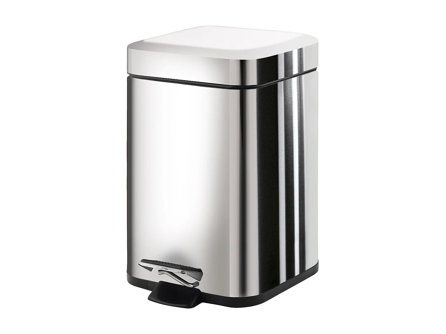 Poubelle Carrée  Acier Inox De 3 Litres À Pédale