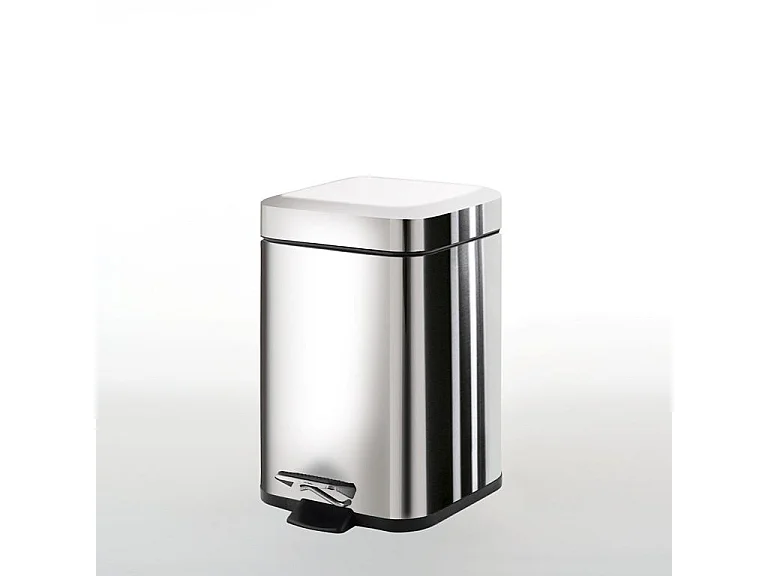 Poubelle Carrée  Acier Inox De 3 Litres À Pédale