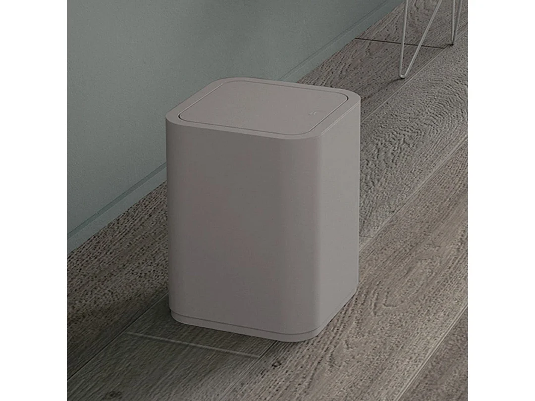 Poubelle Carrée Pour Salle De Bains Beige 8L | Agave