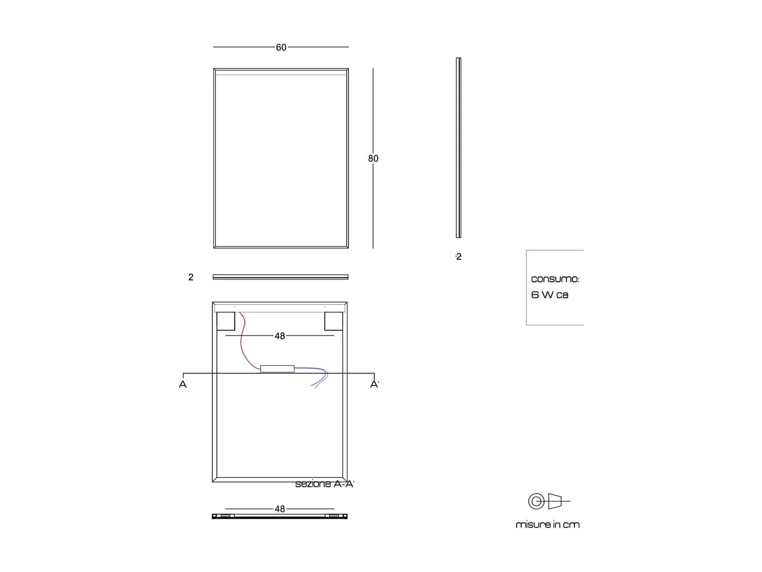 Miroir Rétro-Éclairé 60X80 Avec Cadre Pvc