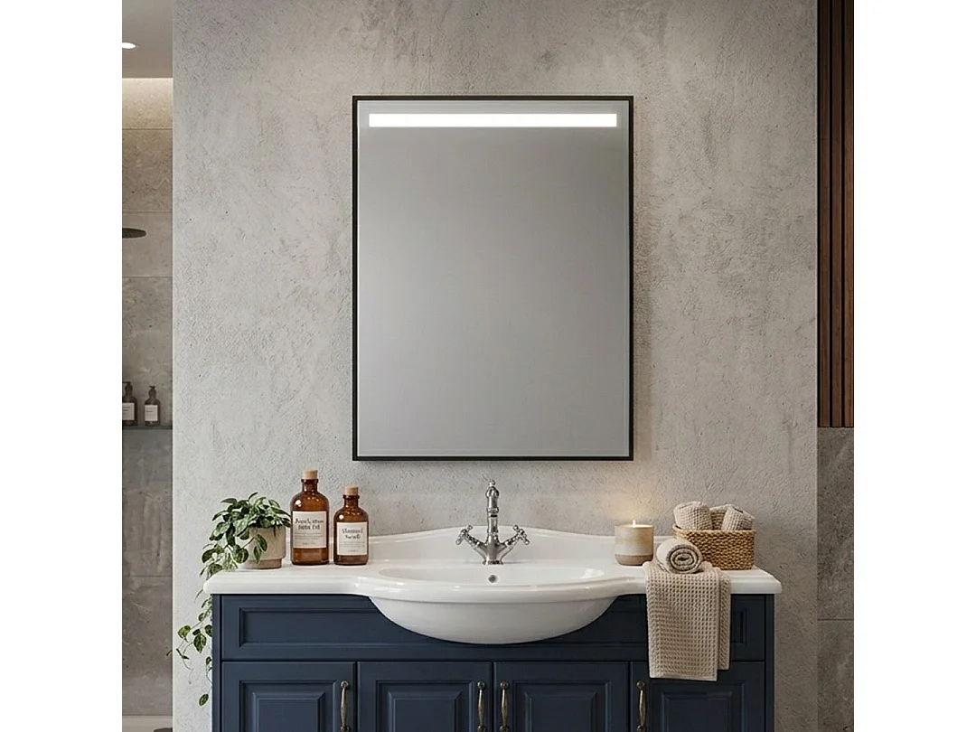 Miroir Rétro-Éclairé 60X80 Avec Cadre Pvc