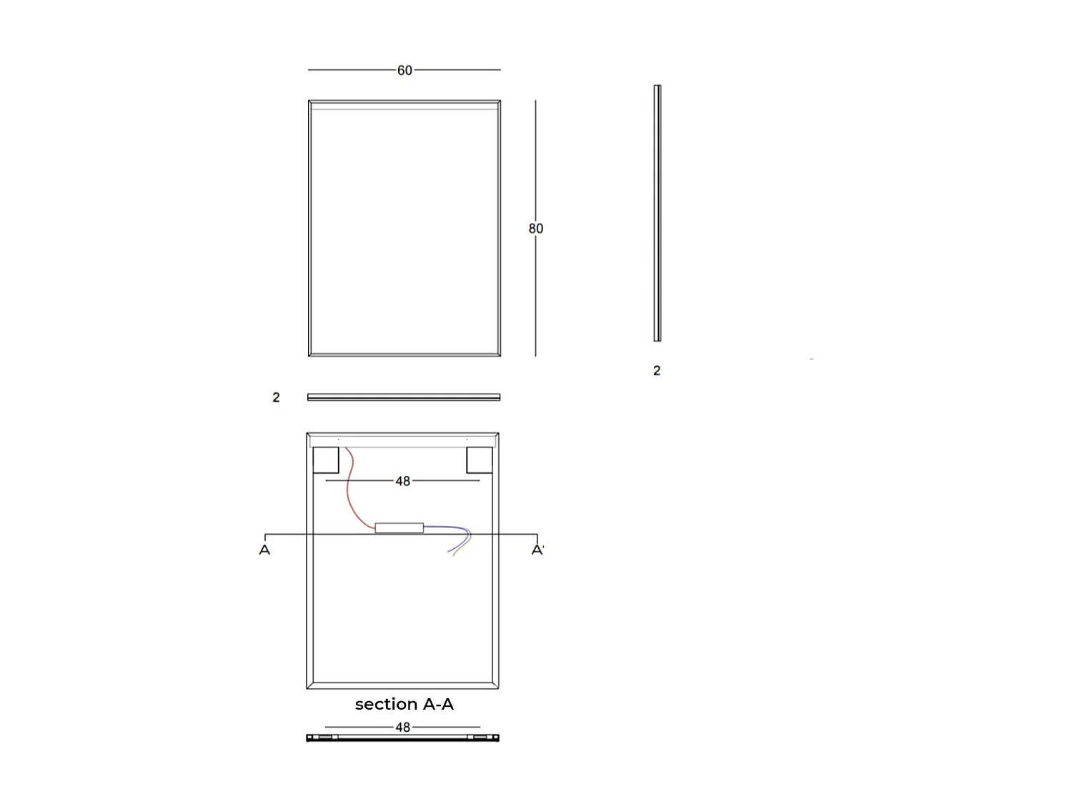 Miroir Rétro-Éclairé 60X80 Avec Cadre Pvc
