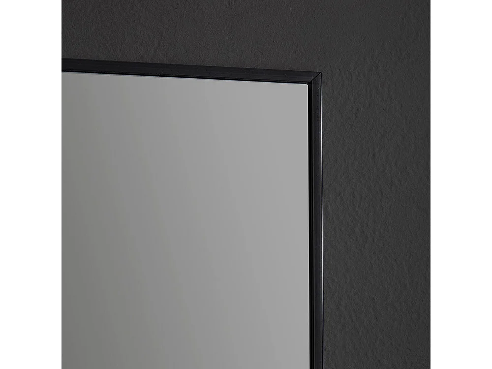 Miroir En Fil De Fer Poli 50X70 Réversible Avec Bordure Noire Mate