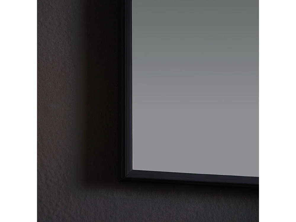 Miroir En Fil De Fer Poli 50X70 Réversible Avec Bordure Noire Mate