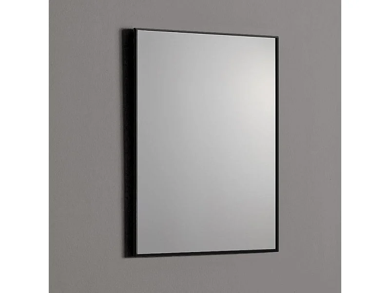Miroir En Fil De Fer Poli 50X70 Réversible Avec Bordure Noire Mate