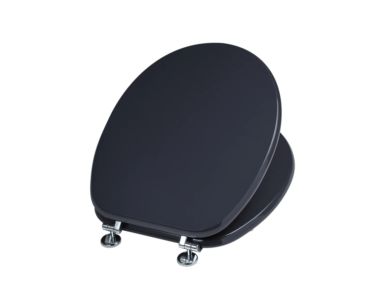 Gris Anthracite Siège Wc Taille Universelle Charnières Métalliques