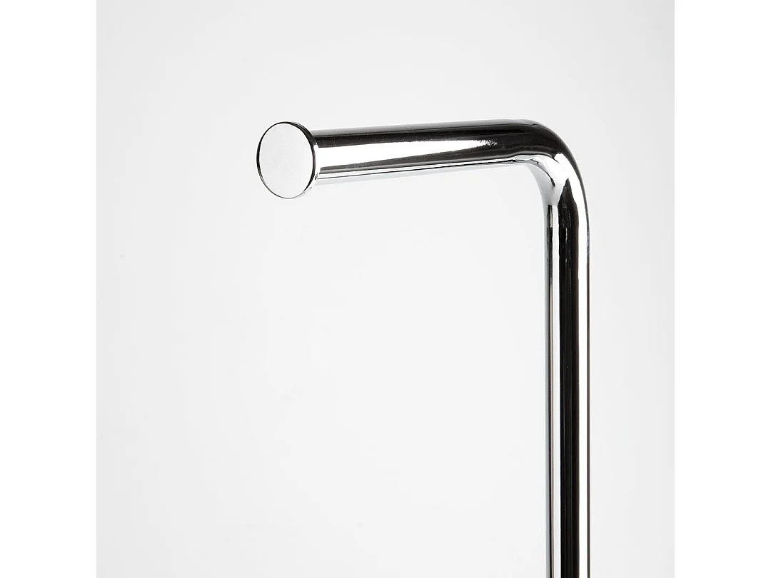 Porte-Rouleau De Papier Toilette Sur Pied Avec Porte-Brosse De Toilette Et Base Ovale Chromée