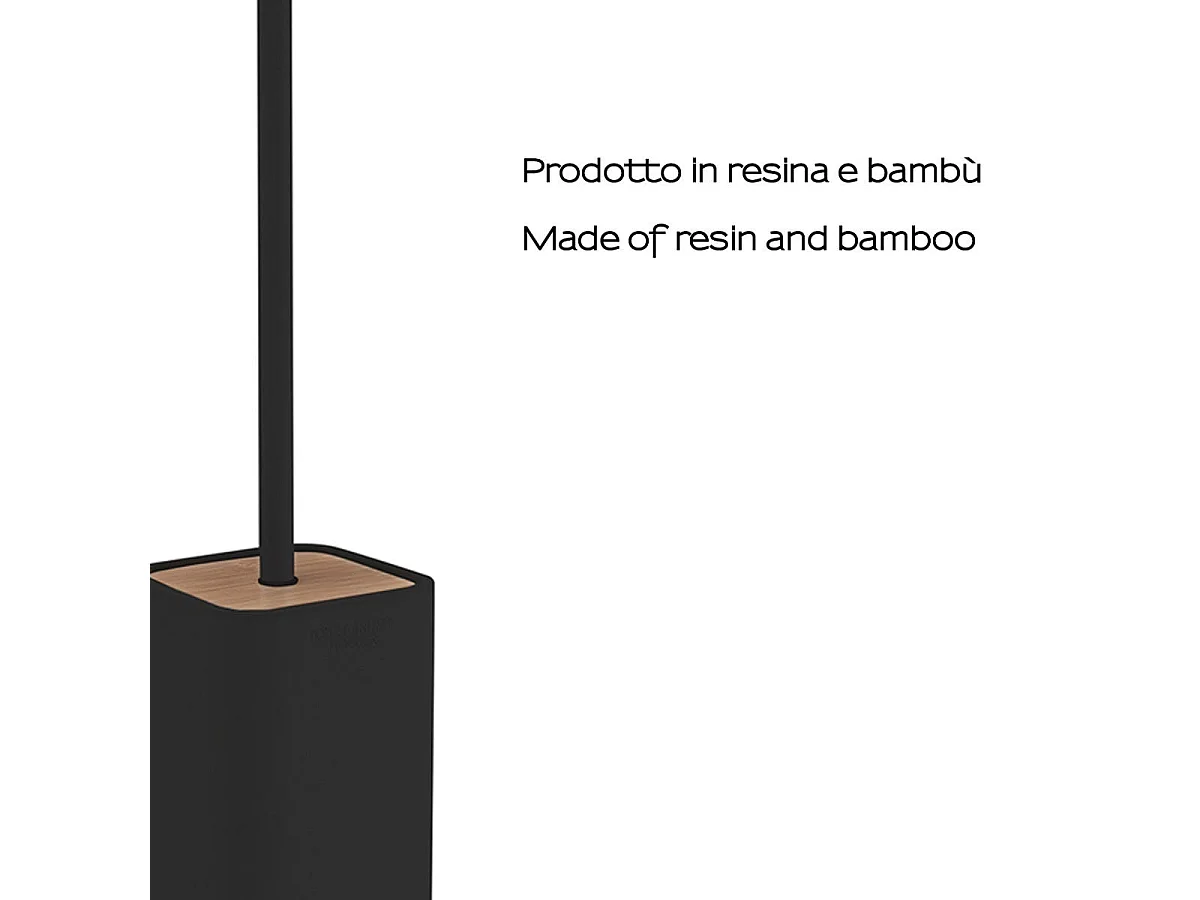 Brosse À Toilettes Carrée En Bambou Noir |  Alisso