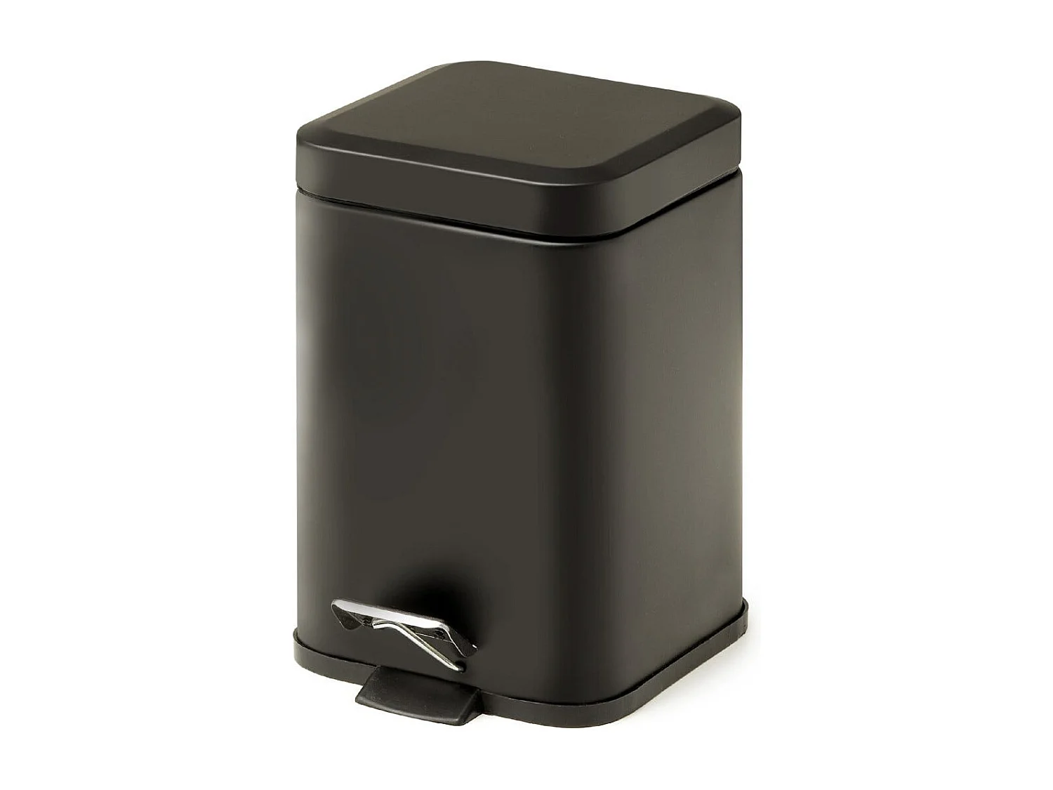 Poubelle De Salle De Bain Rectangulaire En Acier Noir 3L  | Artemisia