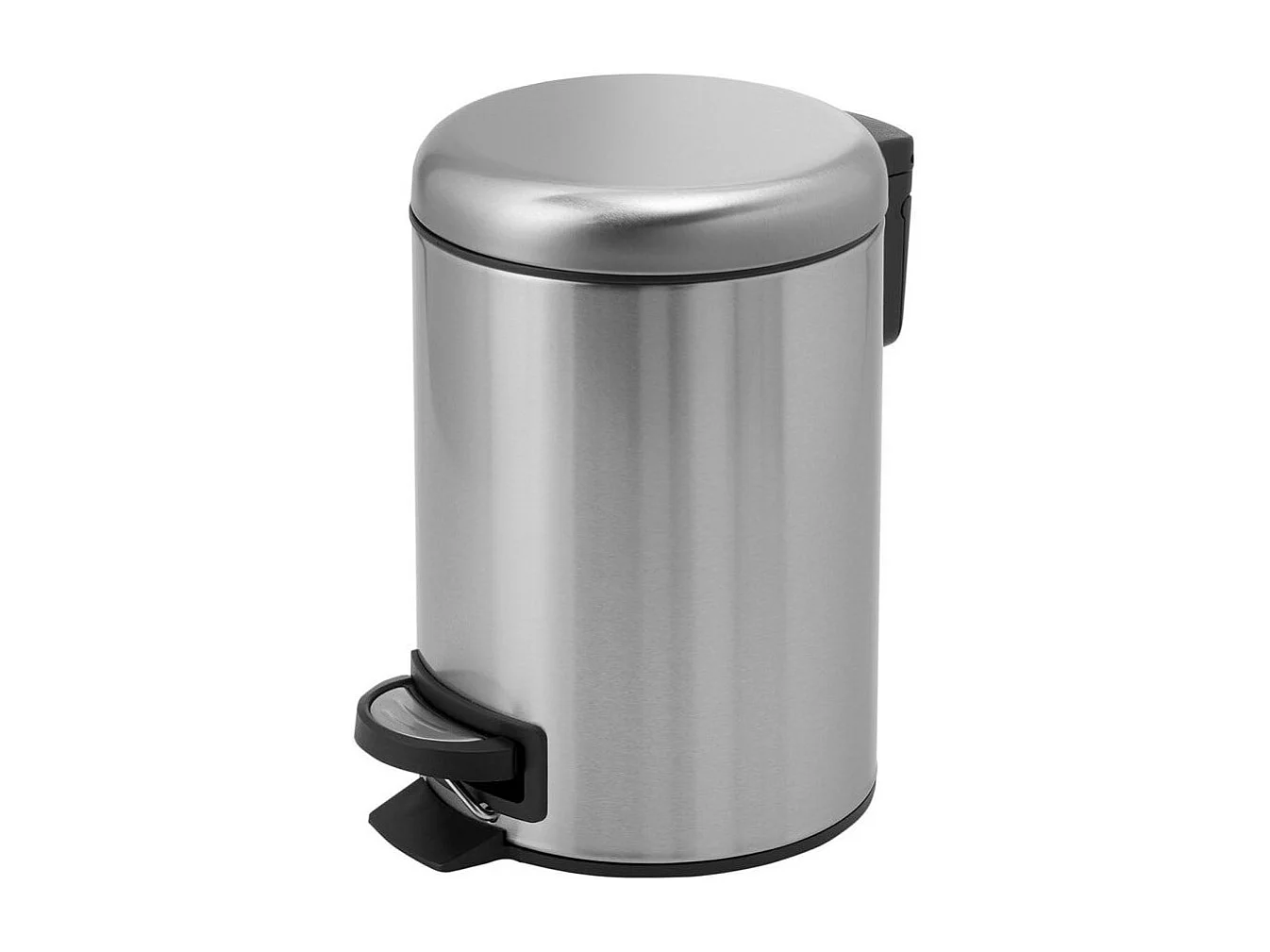 Poubelle Ronde De 5 Litres En Acier Inoxydable Satiné À Fermeture Douce, Actionnée Par Une Pédale | Papaya