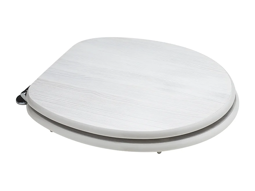 Abattant Universel Pour Toilettes Effet Bois Chêne Blanc