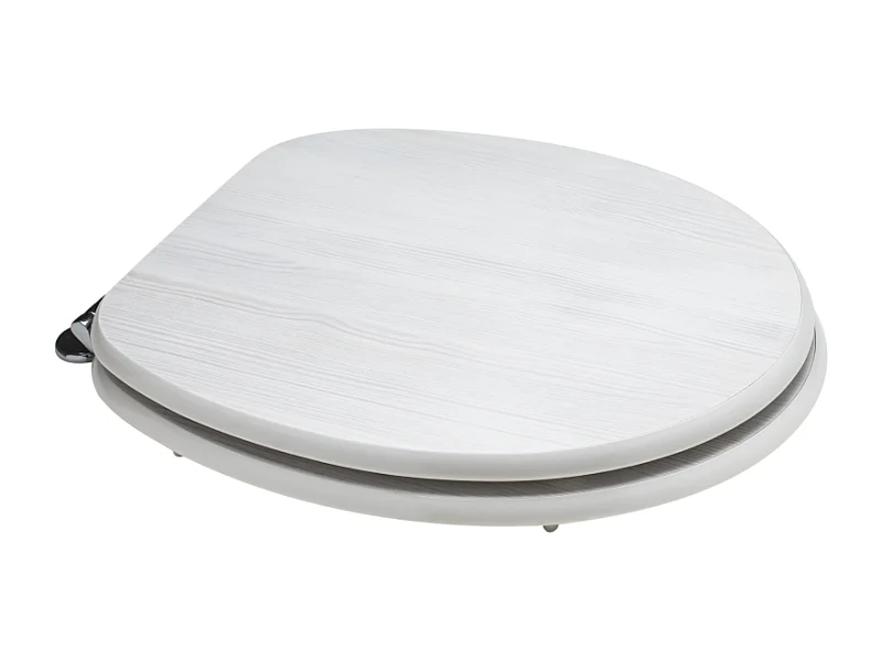 Abattant Universel Pour Toilettes Effet Bois Chêne Blanc