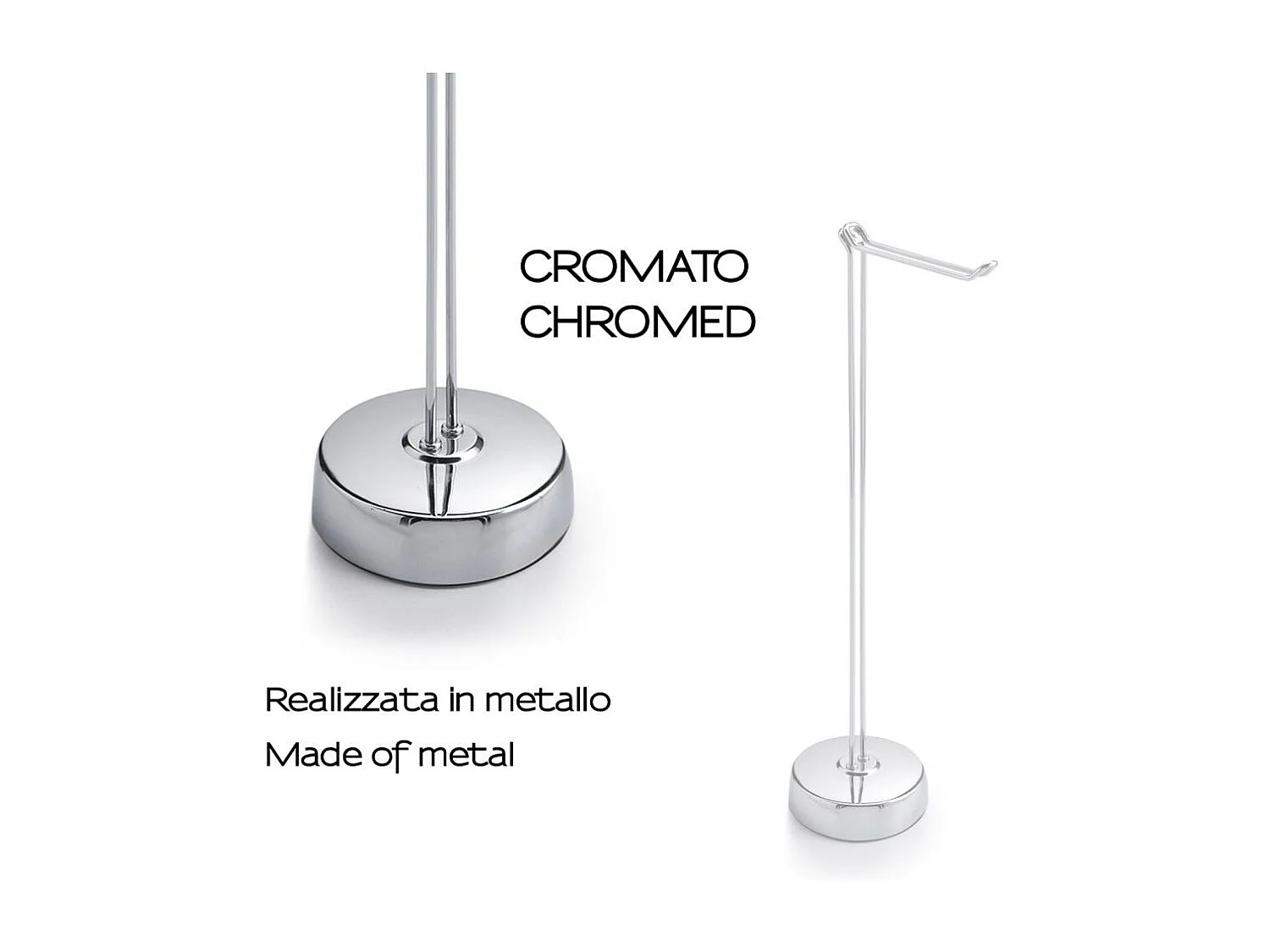 Porte-Rouleau De Papier Toilette En Métal Chromé