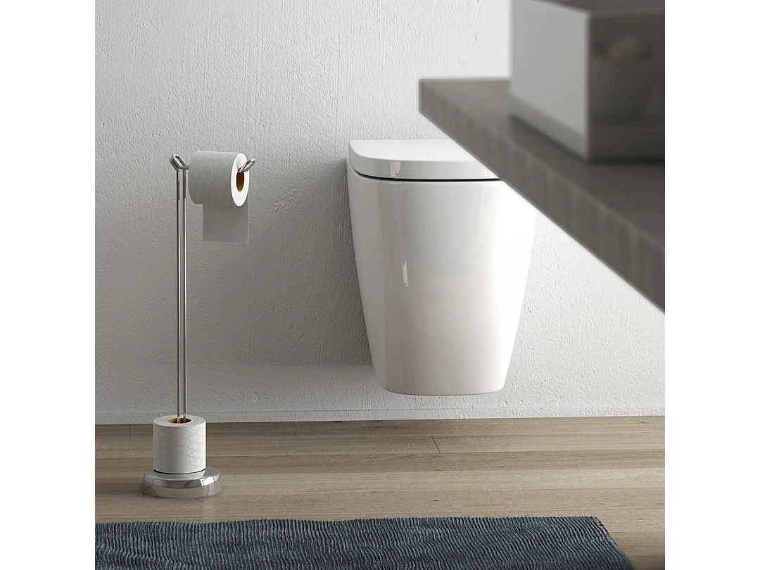 Porte-Rouleau De Papier Toilette En Métal Chromé