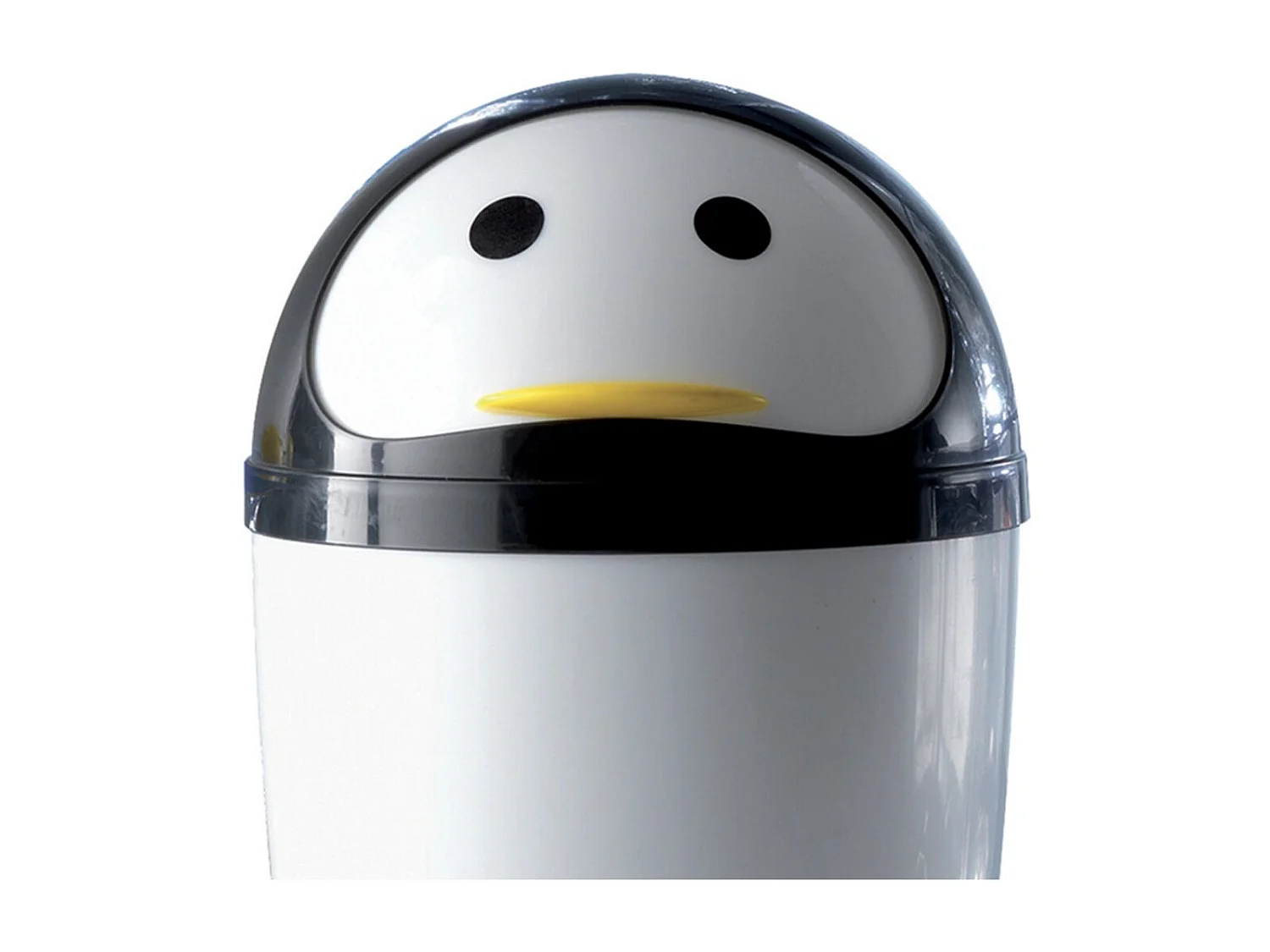 Poubelle De Salle De Bains En Résine, 7,5 Litres, Pingouin Noir/Blanc