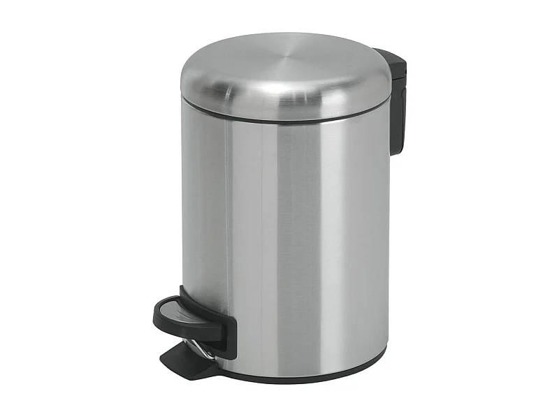 Poubelle Ronde De 3 Litres En Acier Inoxydable Satiné À Fermeture Douce, Actionnée Par Pédale | Papaya