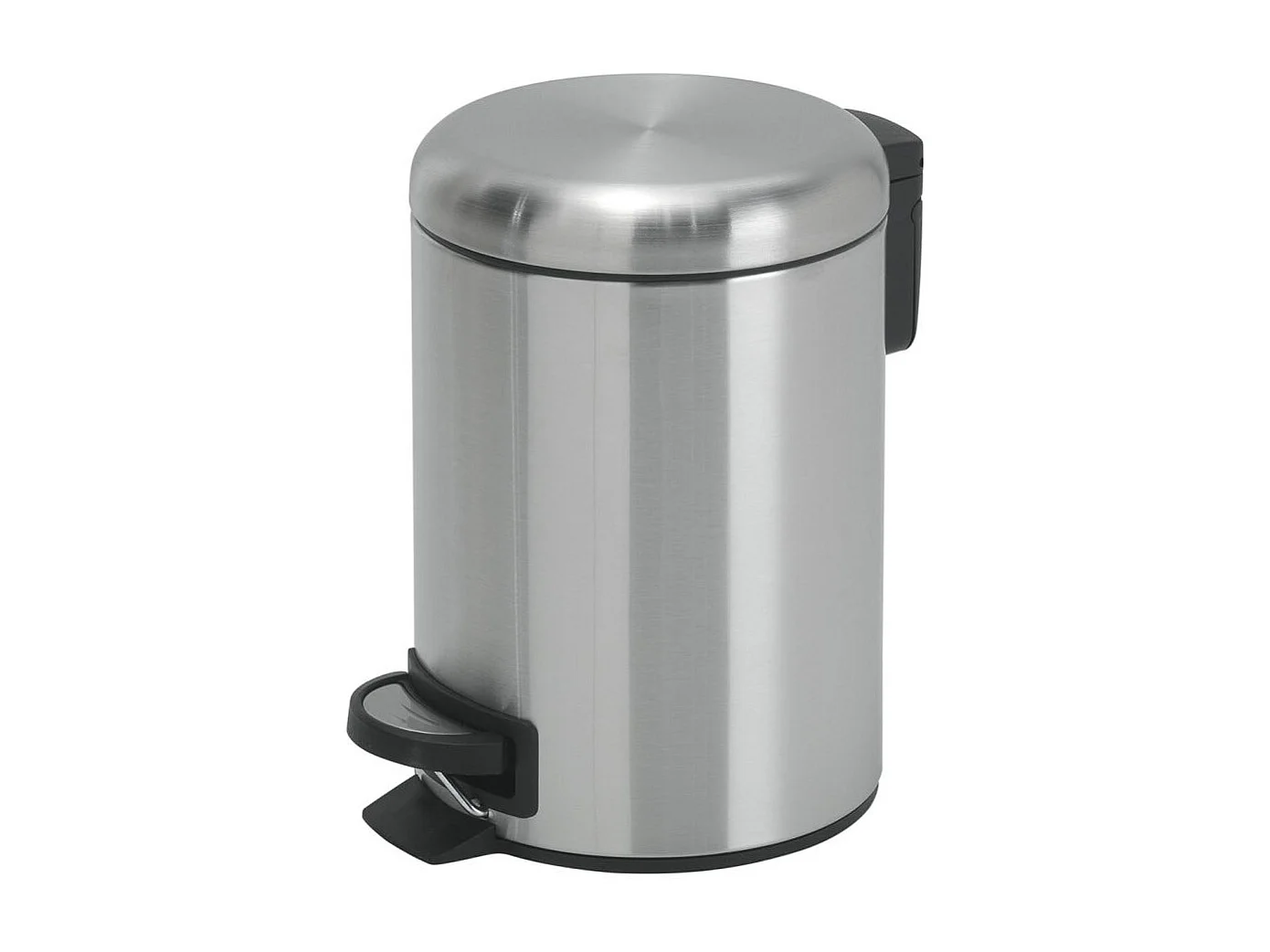 Poubelle Ronde De 3 Litres En Acier Inoxydable Satiné À Fermeture Douce, Actionnée Par Pédale | Papaya