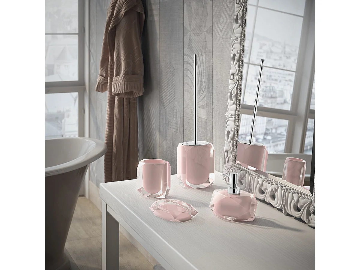 Brosse À Toilettes En Résine Rose Pour Comptoir  | Aster