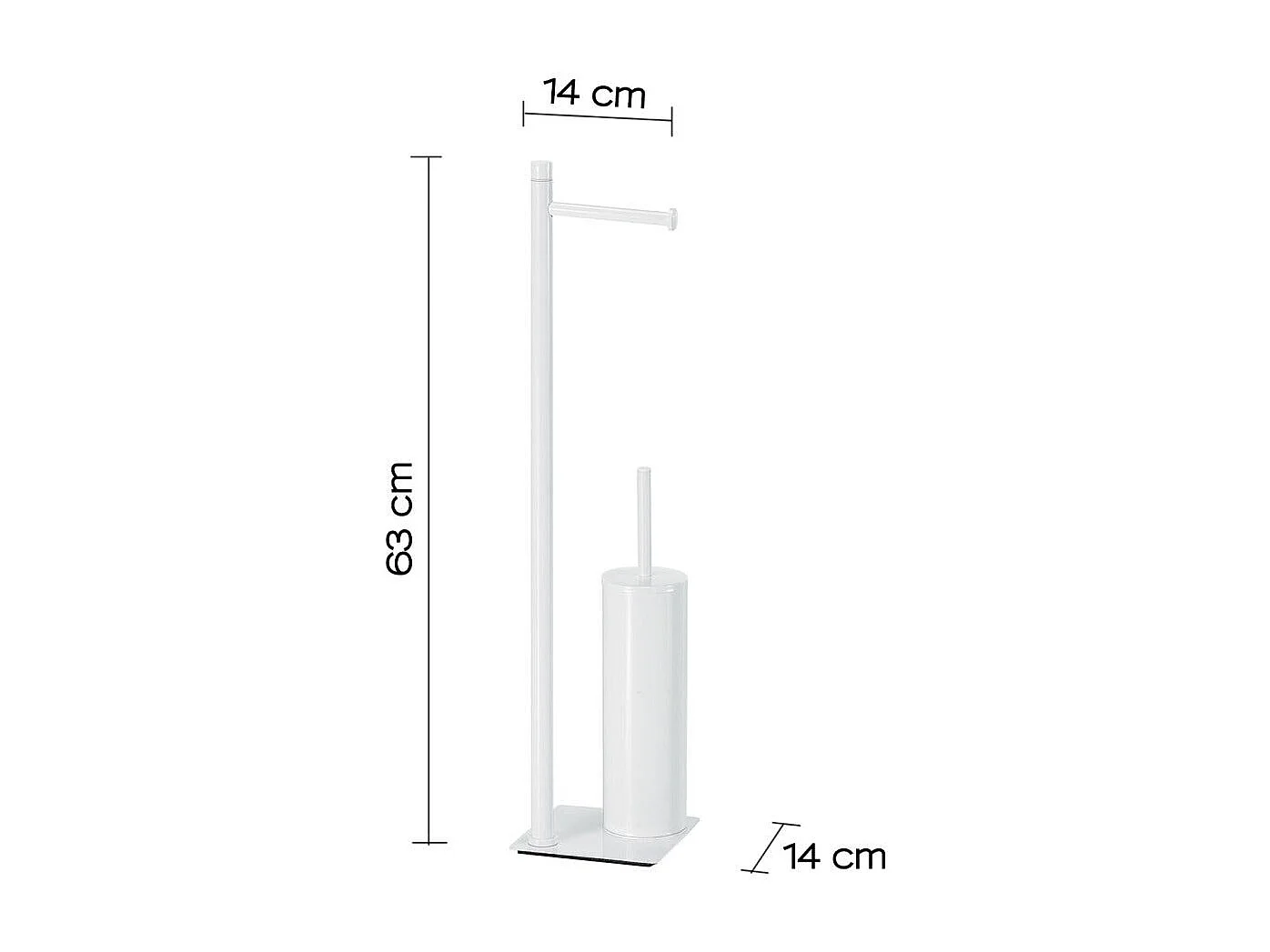 Brosse De Toilette Et Porte-Rouleau De Papier Toilette Acier Blanc  | Silene