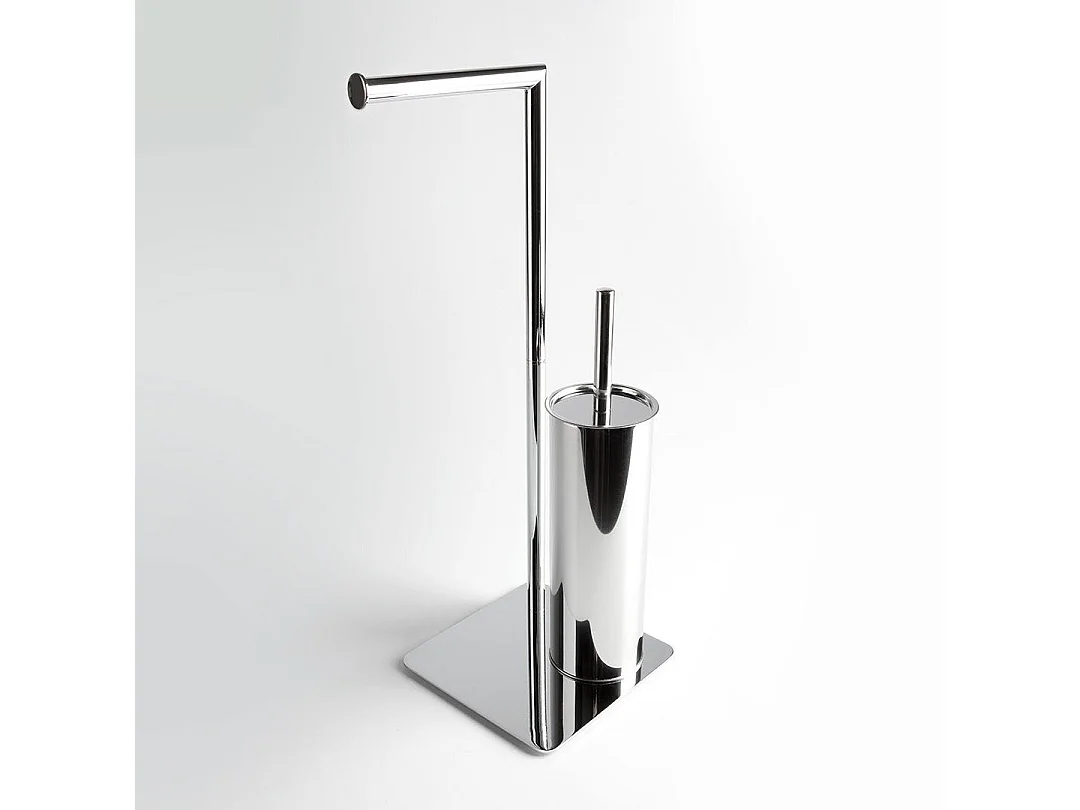 Porte-Papier Et Porte-Brosse En Acier Chromé