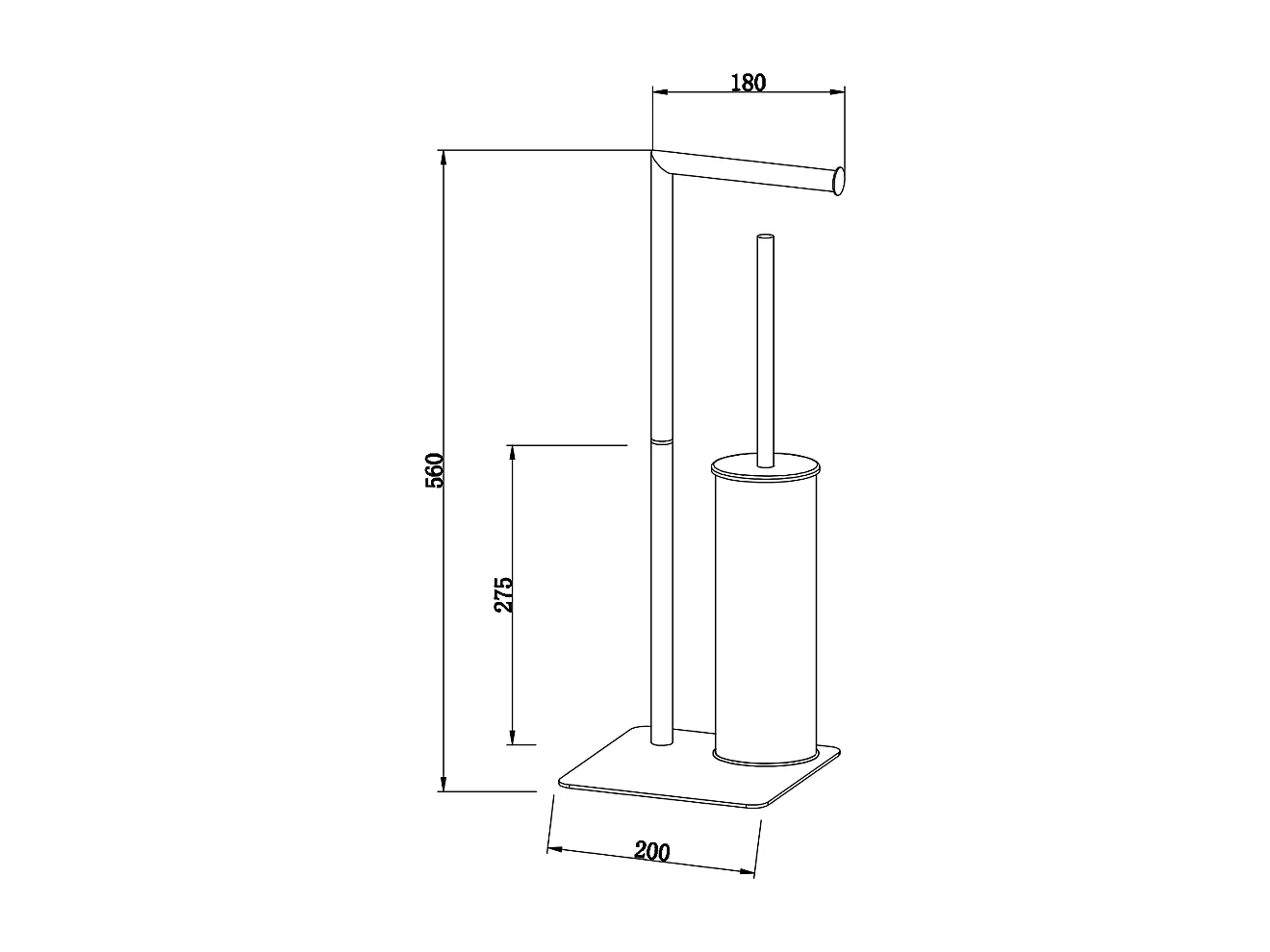 Porte-Papier Et Porte-Brosse En Acier Chromé
