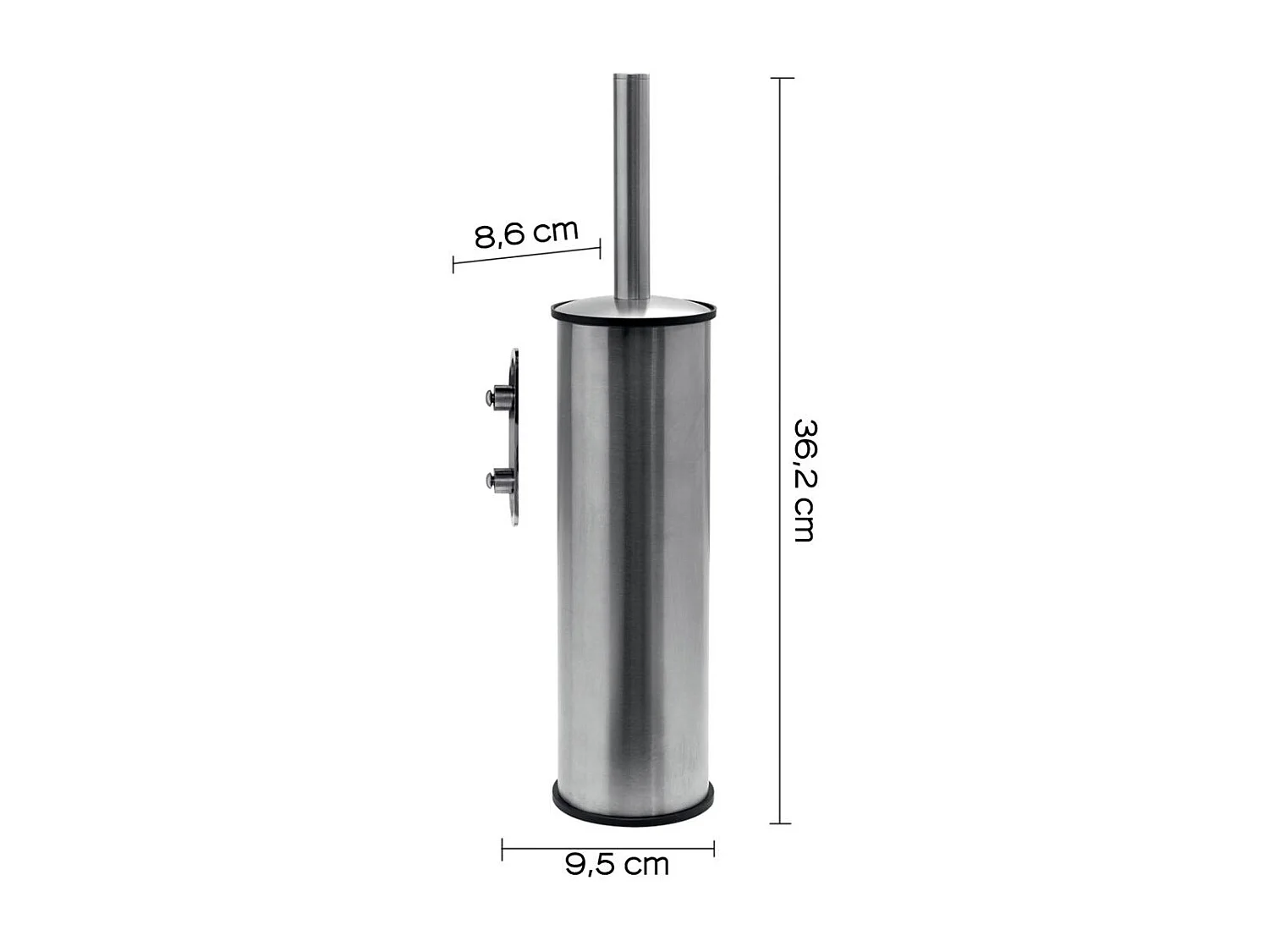 Brosse Wc Murale En Acier Inoxydable Brossé Aisi 304 - Touffe De Poils - Fixation Avec Vis Incluses | Loto