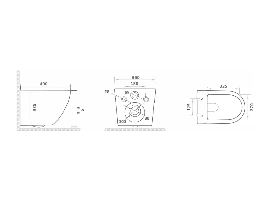 Ensemble Sanitaire Suspendu En Céramique Bidet Et Wc Avec Abattant | Folk