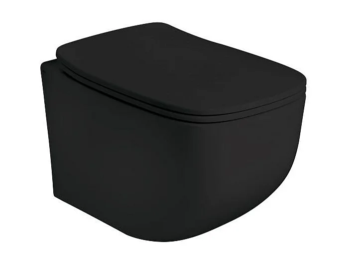 Toilettes En Céramique Sans Rebord, Noir Mat | Mozart