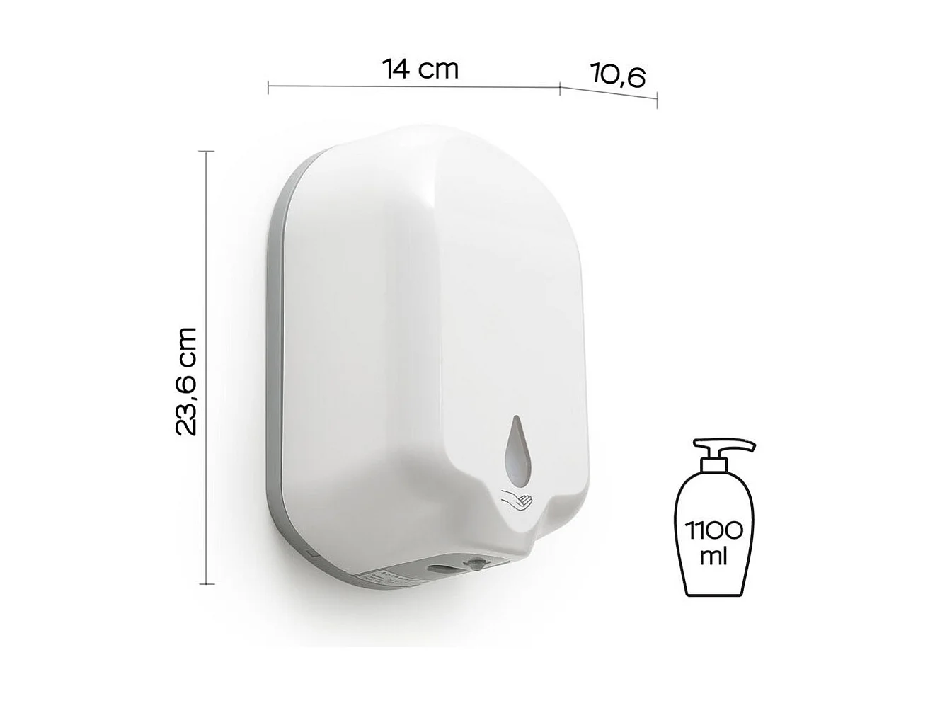 Distributeur De Savon Sans Contact Avec Capteur Abs Blanc | Jelly