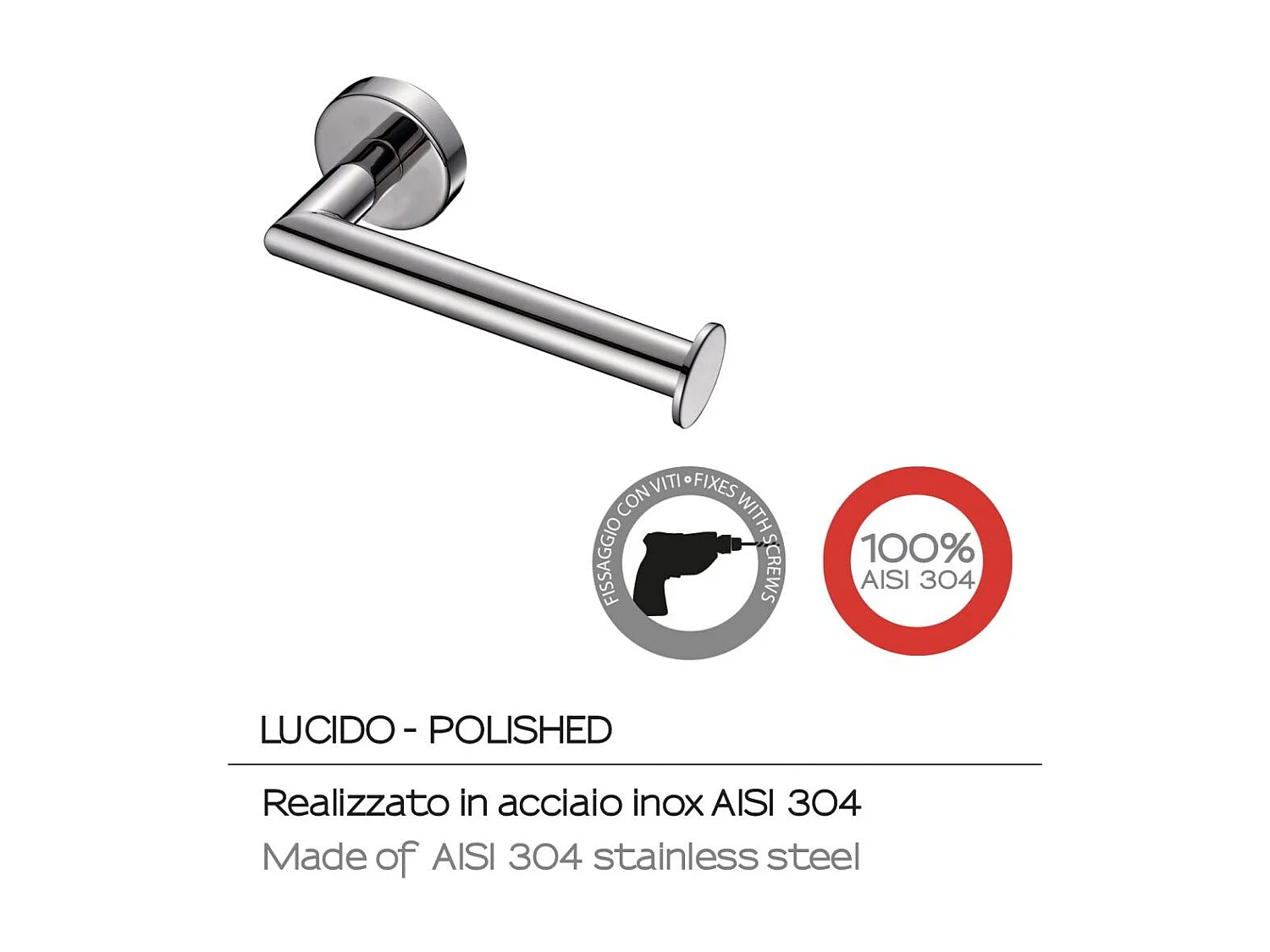 Porte-Rouleau De Papier Toilette Mural En Acier Inoxydable Chromé Brillant  | Loto