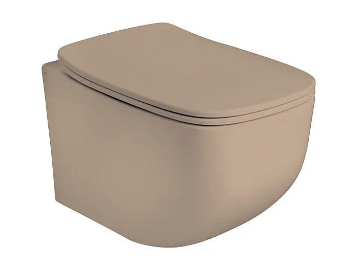 Wc Suspendu Sans Rebord En Céramique Sable Mat | Mozart