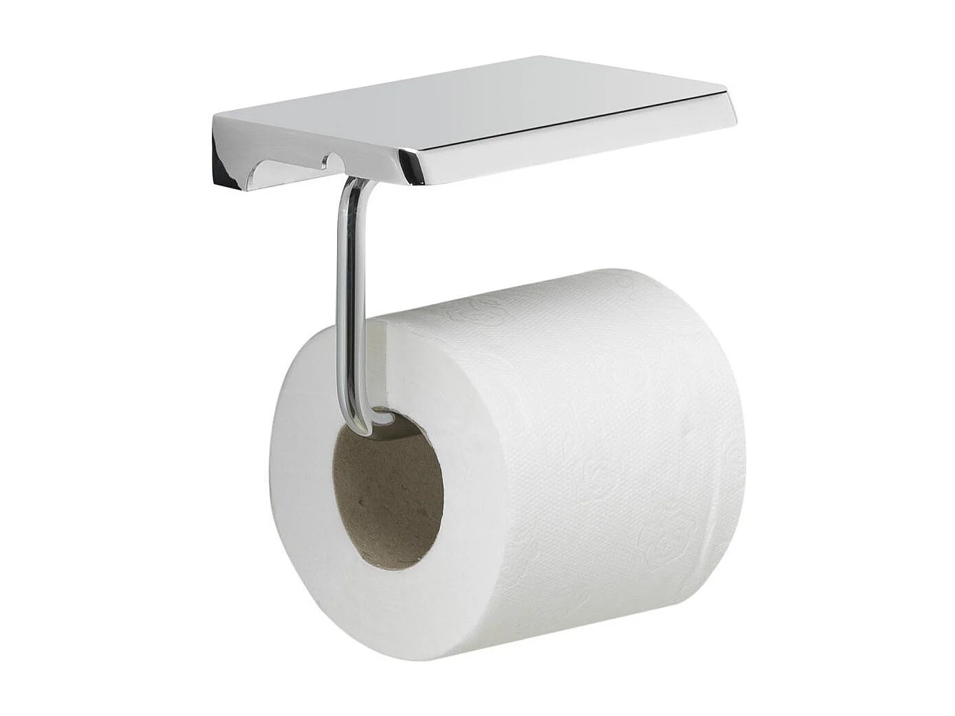Porte-Rouleaux De Papier Toilette Avec Tablette En Acier Inoxydable Chromé