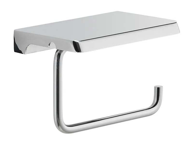 Porte-Rouleaux De Papier Toilette Avec Tablette En Acier Inoxydable Chromé