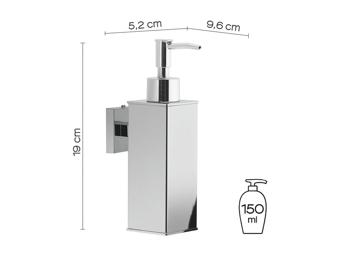 Distributeur De Savon Liquide Mural En Acier Chromé | Seal