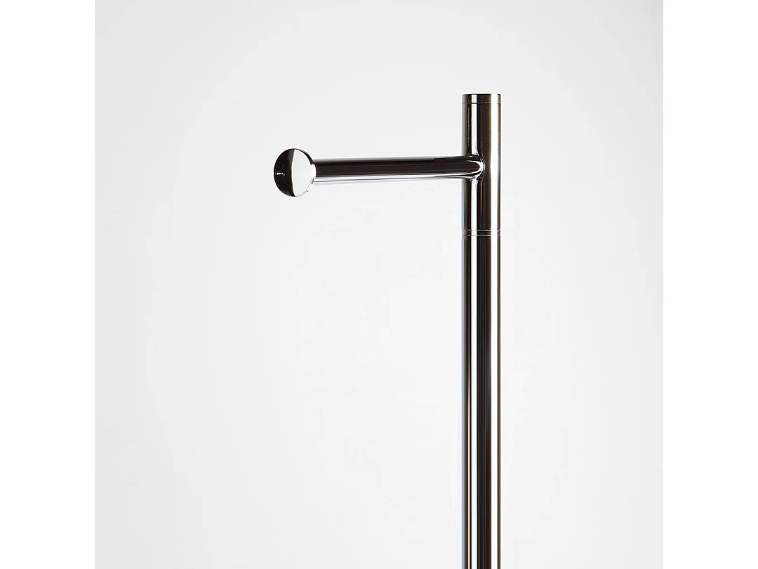 Porte-Rouleau De Papier Toilette Et Brosse De Toilette Chromé Avec Base En Demi-Lune