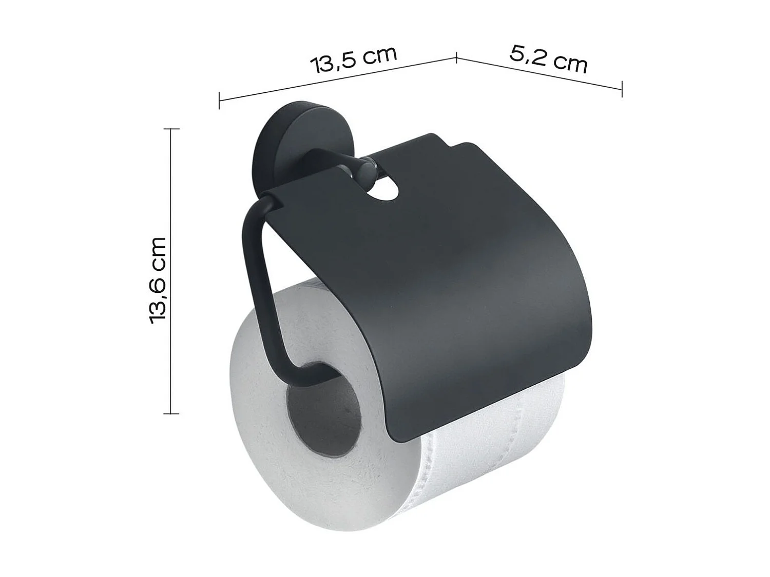 Porte-Rouleaux De Papier Toilette Mural En Acier Inoxydable Noir Mat  | Violetta