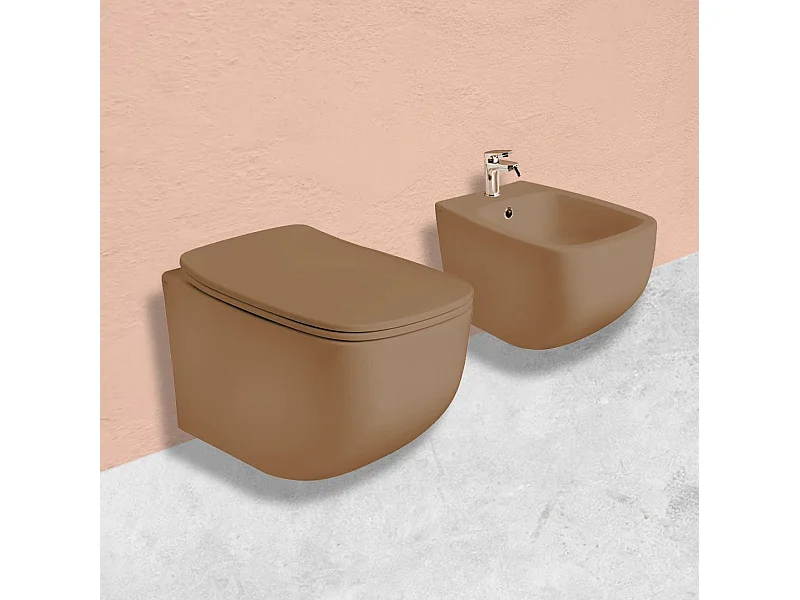 Ensemble De Salle De Bains En Céramique Sable Mat | Mozart