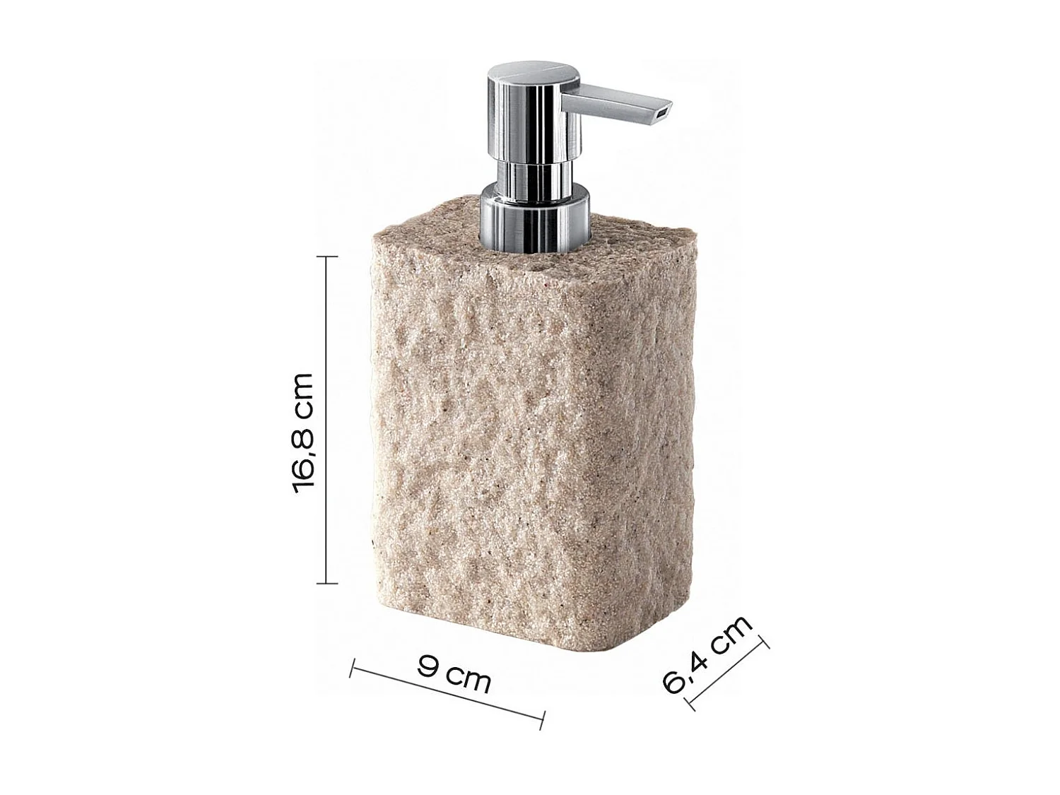 Distributeur De Savon En Résine Beige 360 Ml | Gelso