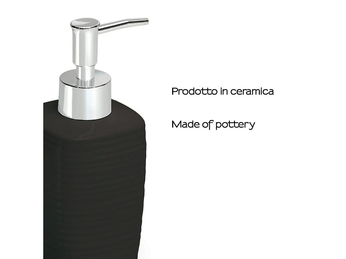 Distributeur De Savon En Céramique Noire De 240 Ml  | Calla